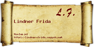 Lindner Frida névjegykártya